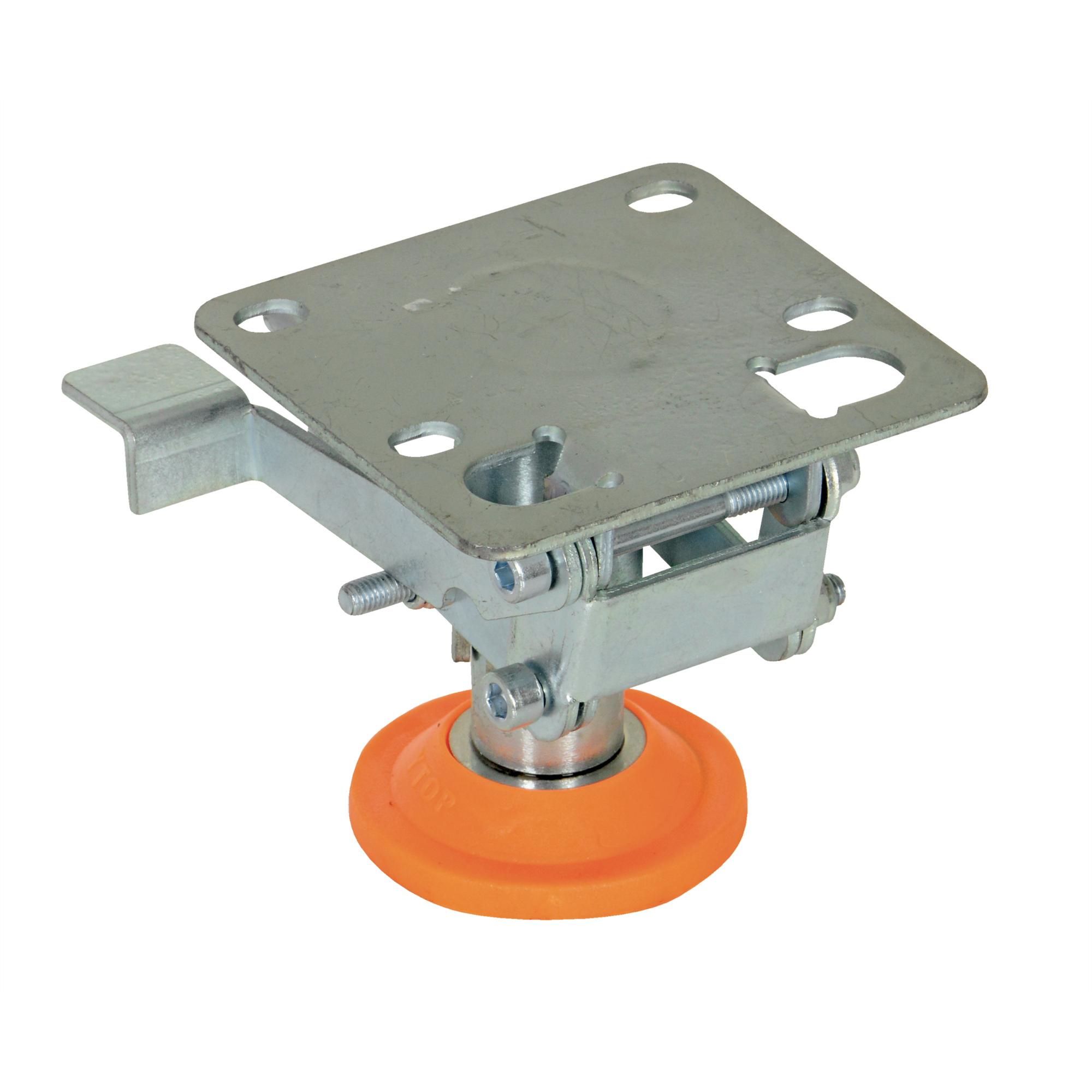 Vestil Steel Floor Lock - 3.438in. Retracted Height, 4.25in. Extended Height, Thermoplastic Polyurethane Base, Model# FL-LKL-3